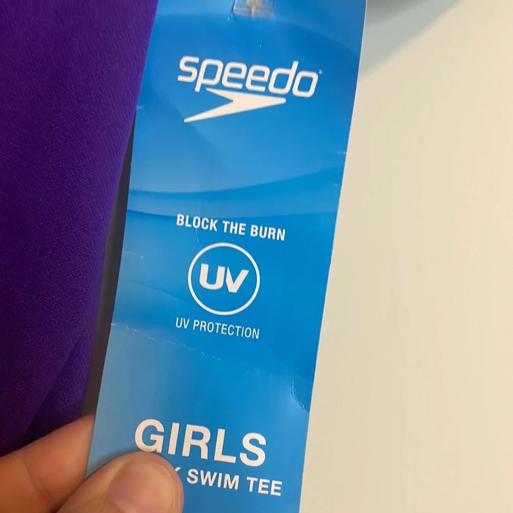 Speedo Purple swim tee Sz XL (16) NWT